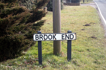 Brook End sign March 2010